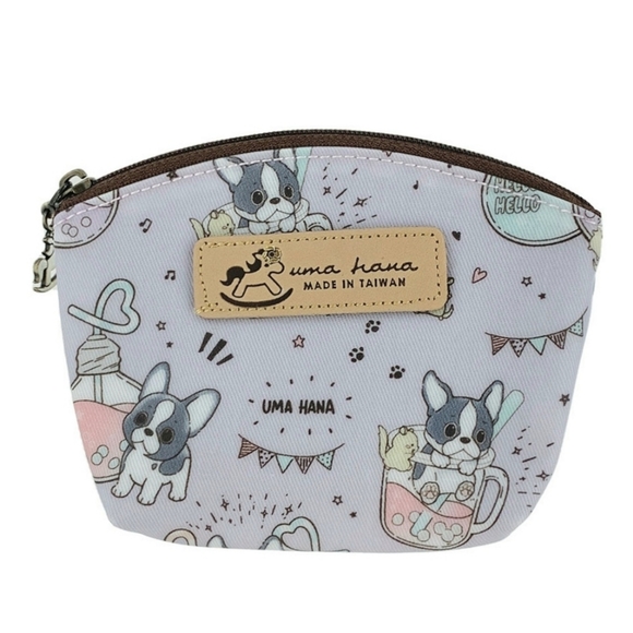 Uma Hana Handbags - Waterproof Boba Frenchie Shell Coin Purse Card Pouch Holder